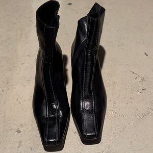 Paul Green Black Leather Ankle Booties